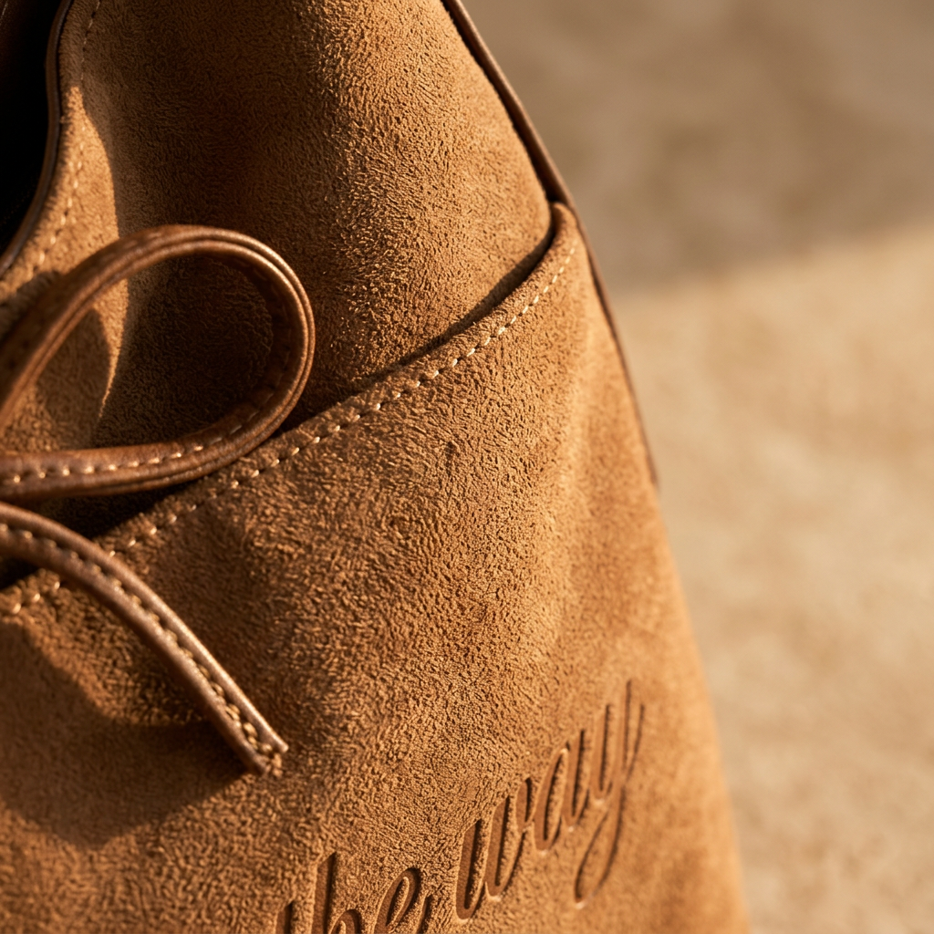 Close-up of the soft vegan leather texture