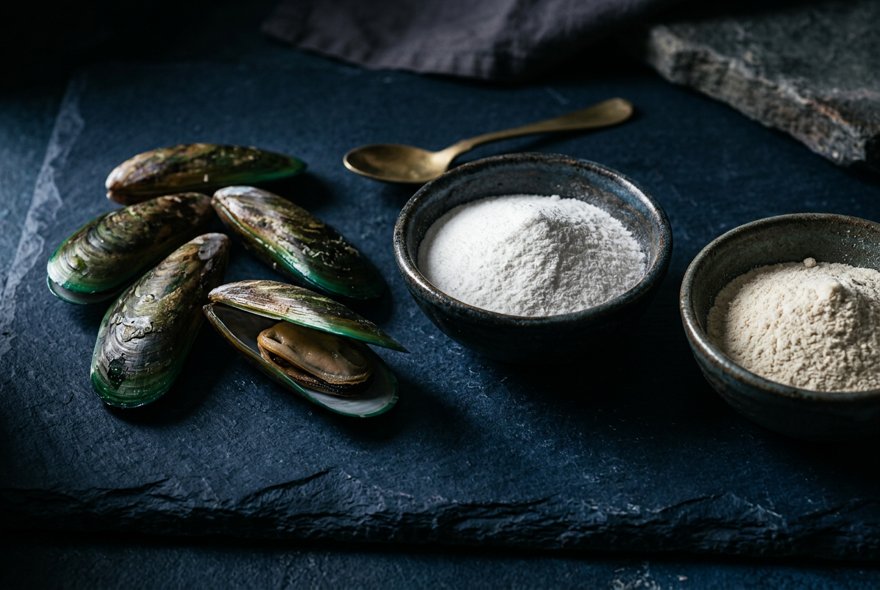Ingredienti: Condroitina 11% · Glucosamina 8,3% · Petagile® 2,8% · Cozza verde 2,8%