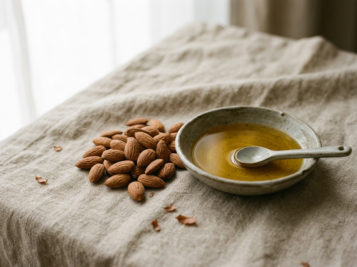 Sweet almonds and almond oil