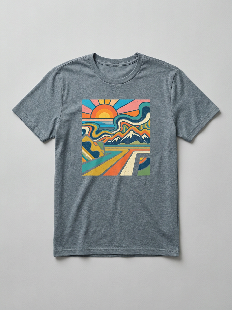 Cotton t-shirt with a colorful DTF print