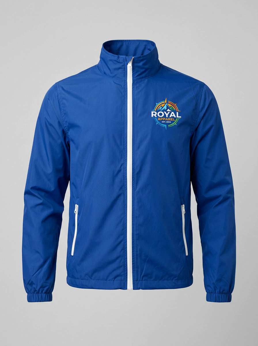 Nylon jacket with a DTF logo print