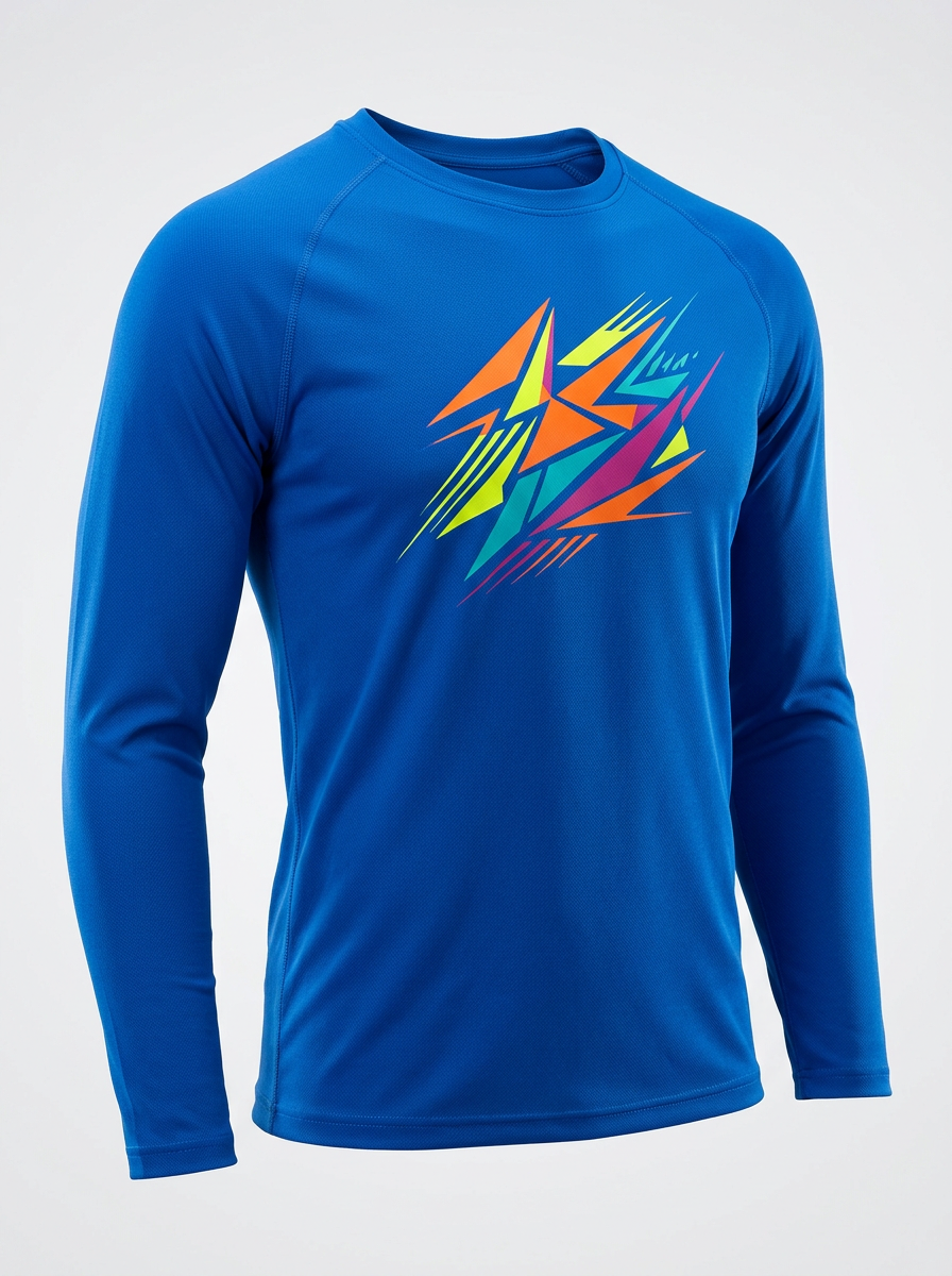 Spandex athletic shirt with a DTF print