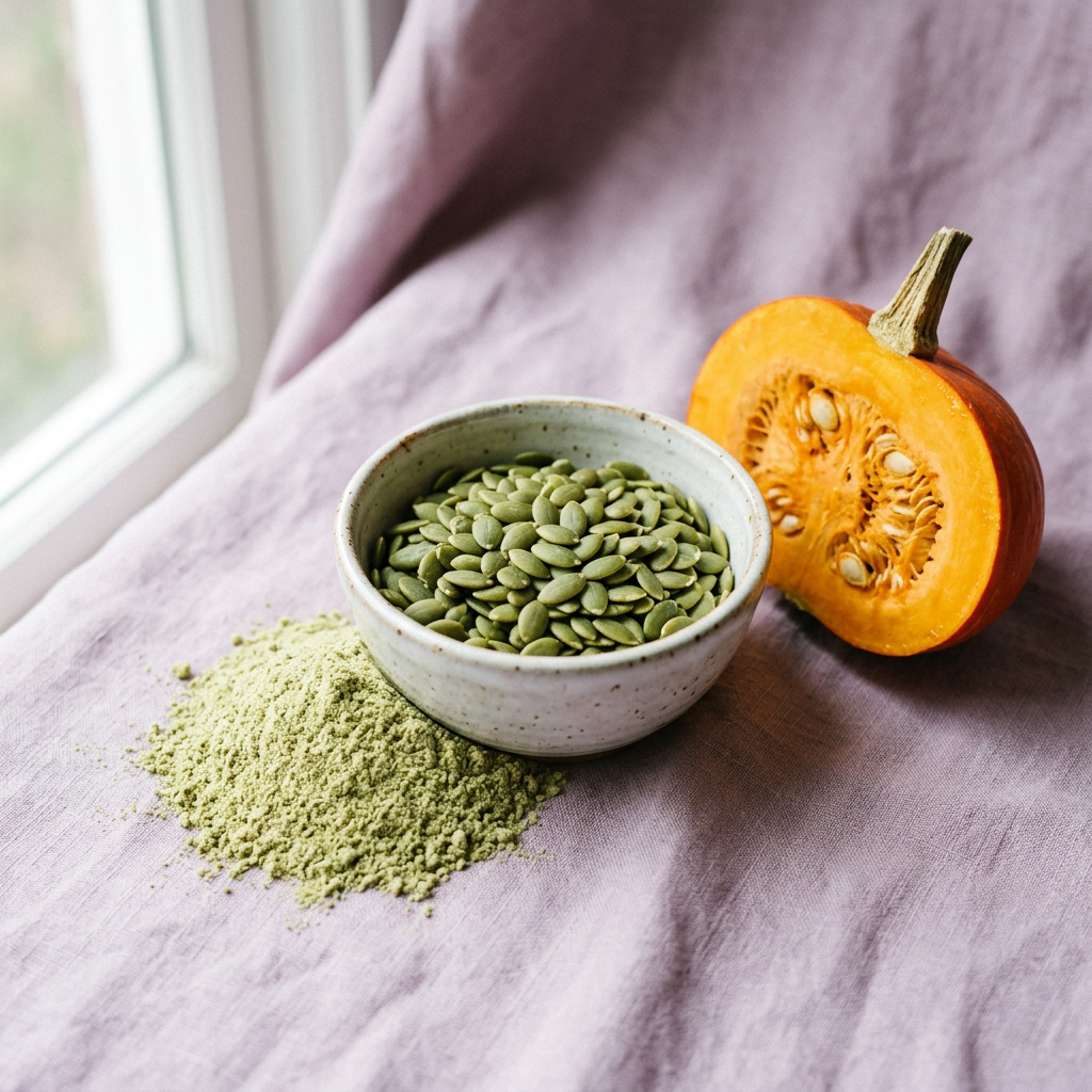 Semi di zucca decorticati e polvere di semi di zucca
