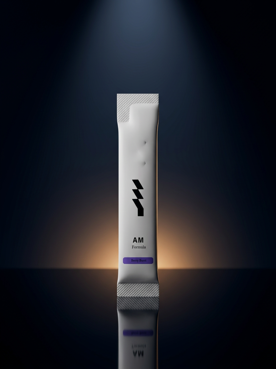 ONYU AM Formula stick pack under a spotlight
