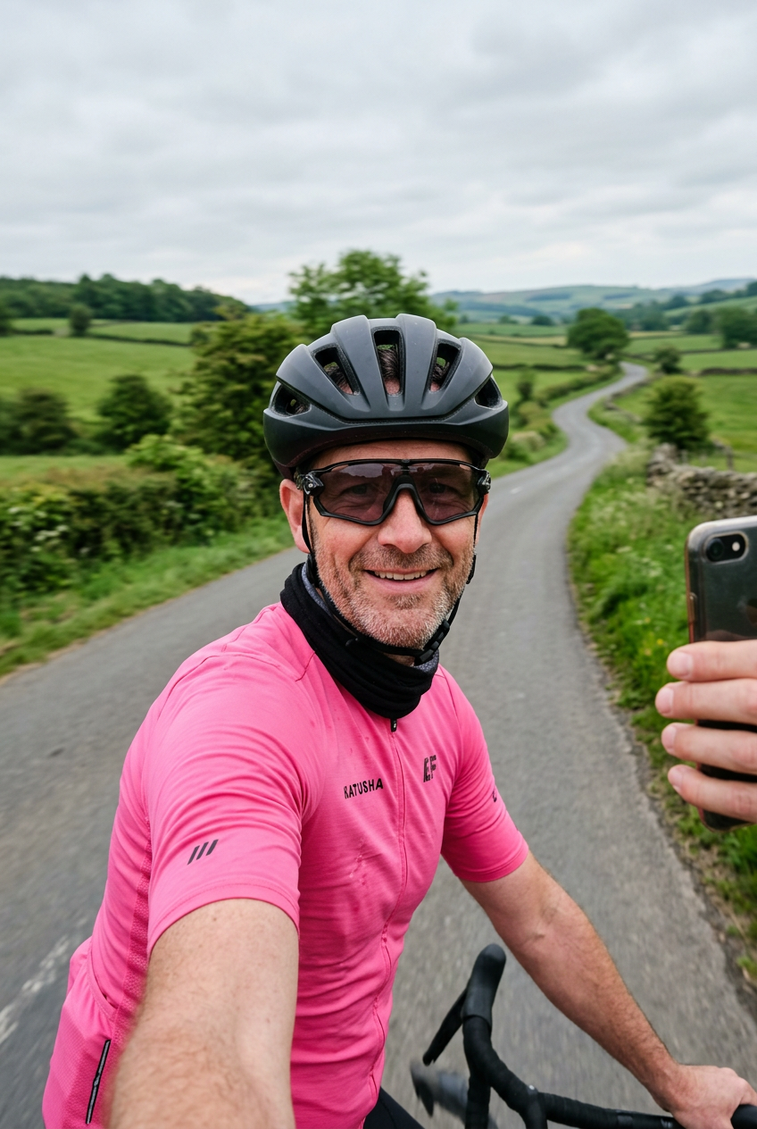 Cyclist sharing a video review about recovery for athletes