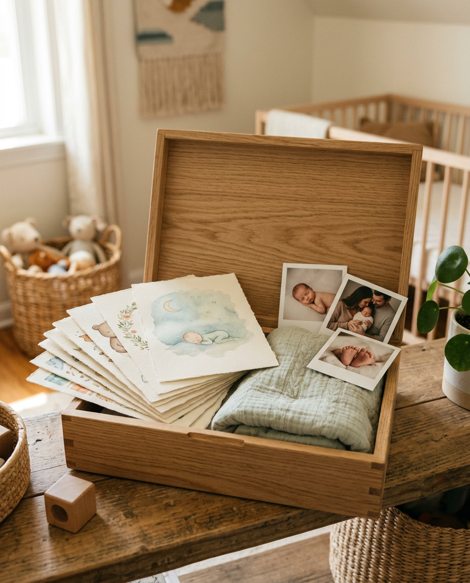 Soft-coloured prints completing a calm nursery
