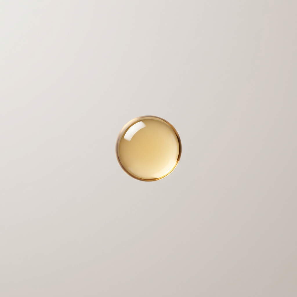 A single golden panthenol droplet