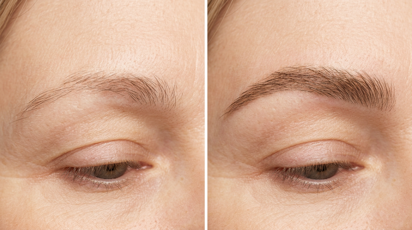 Sparse, thinning brows before using BrowCare+ Serum