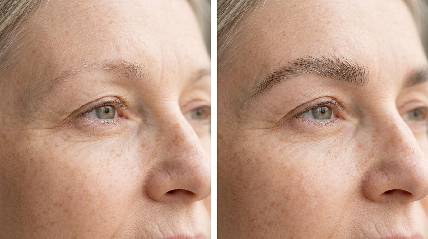 Sparse, thinning brows before using BrowCare+ Serum