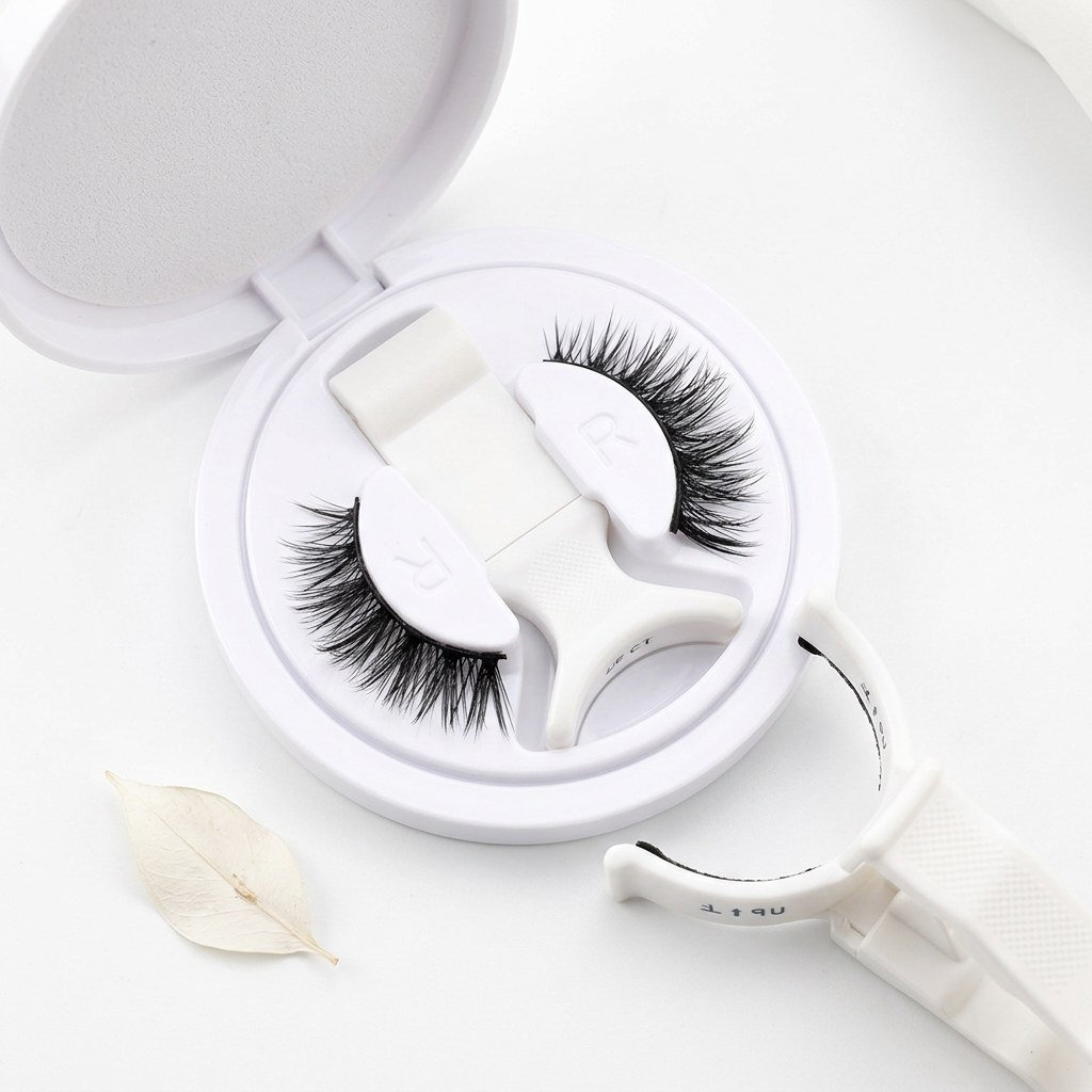 Reusable magnetic lashes stored in their case