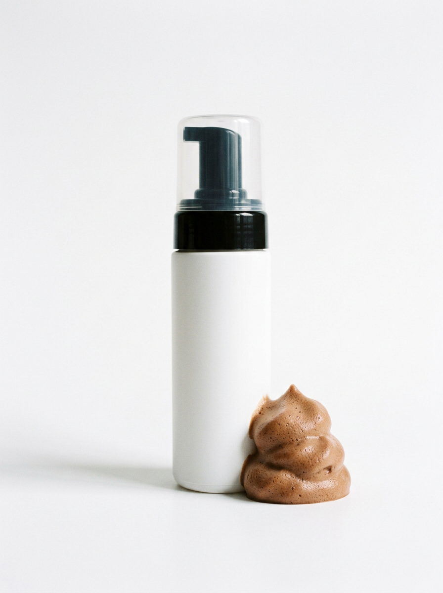 Medium brown lace tint mousse, blurred until launch