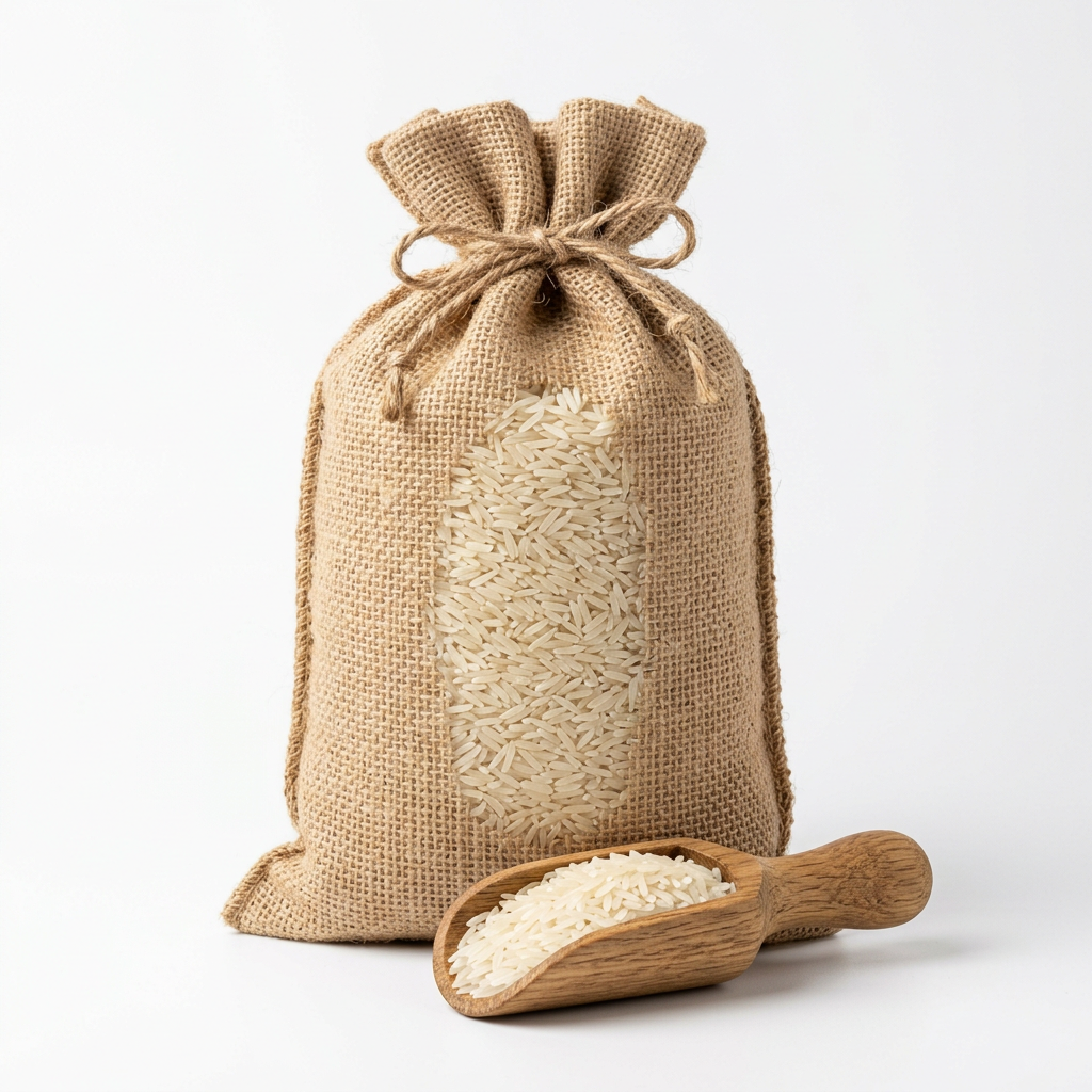 Jute sack of basmati rice