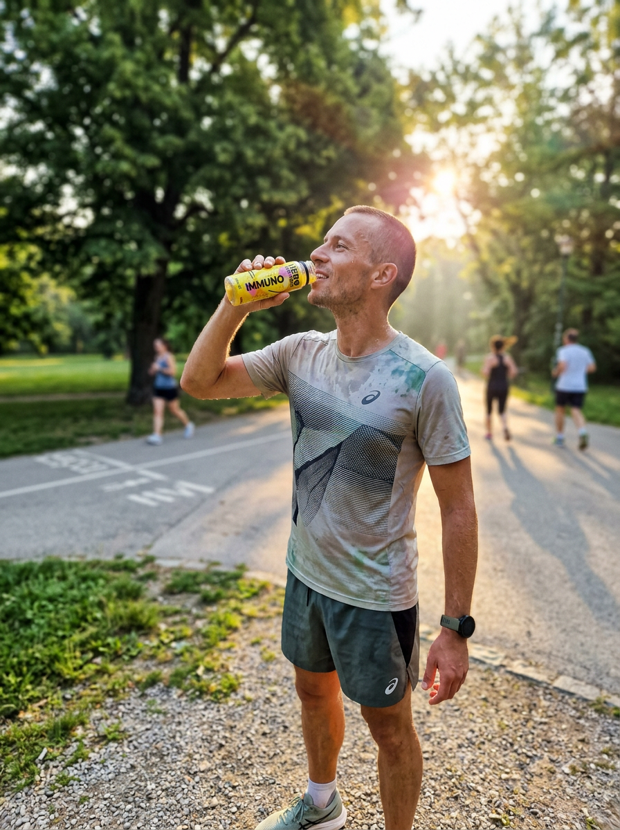 Zákazník se shotem HERO po běhu