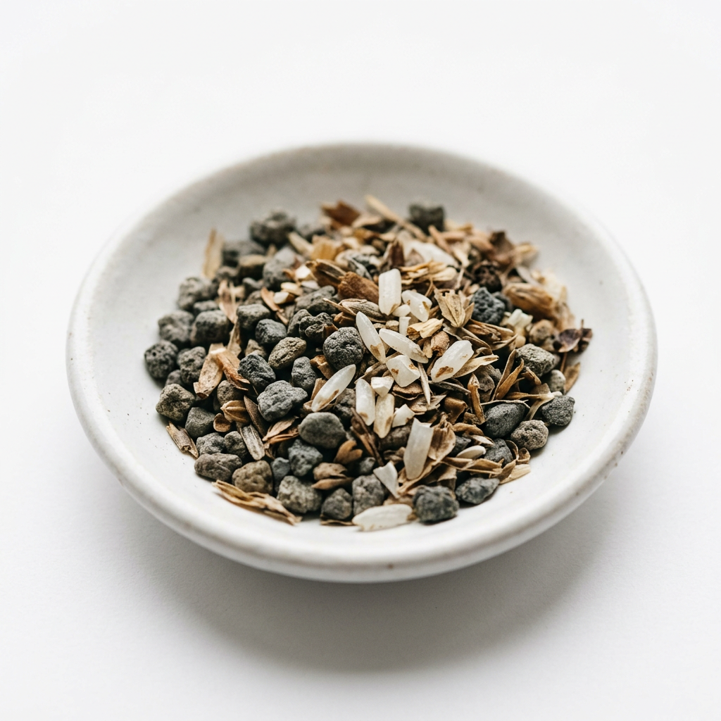 Small stones, husk and broken grains picked out of the rice