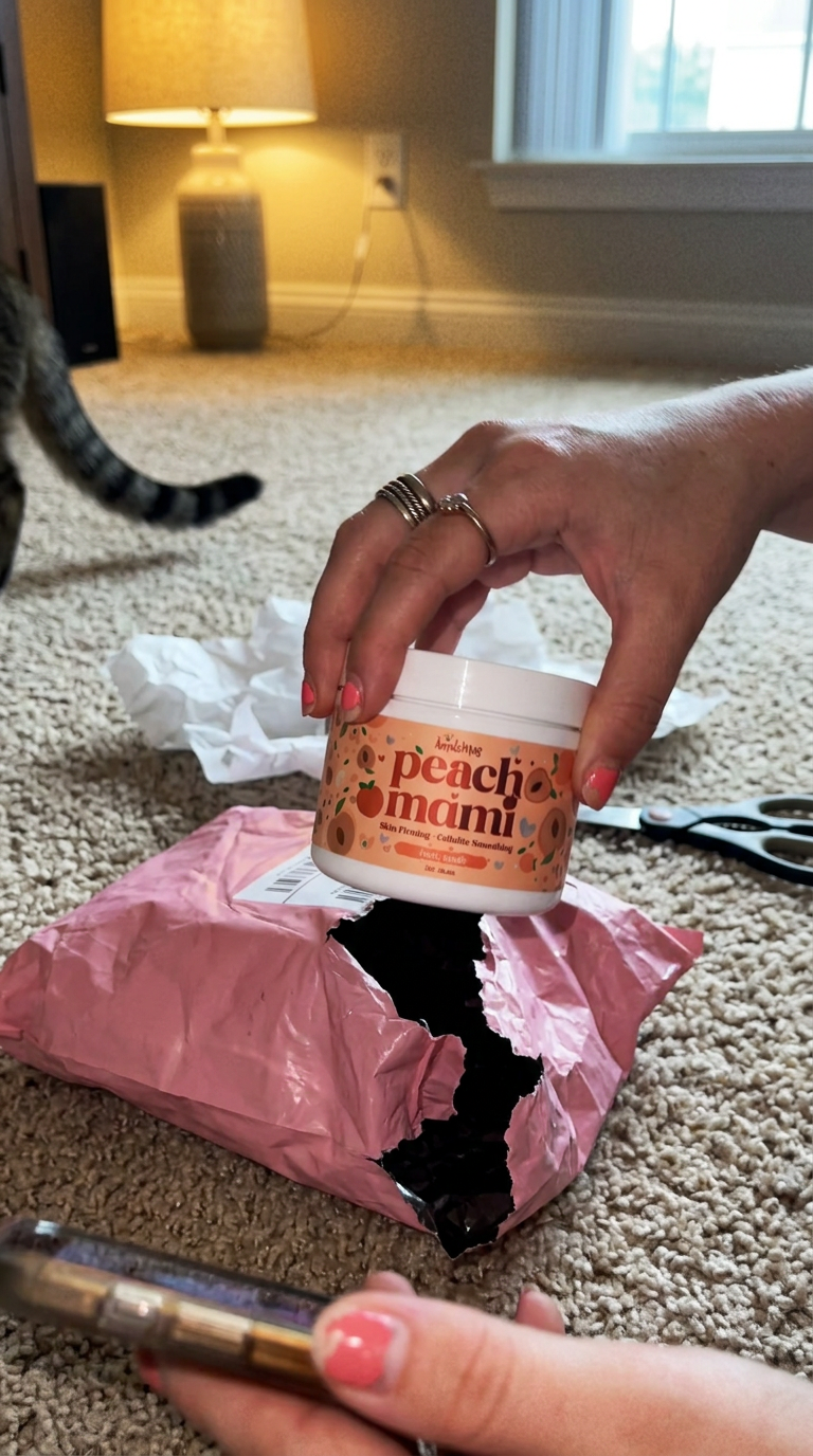 Unboxing Peach Mami from a pink mailer