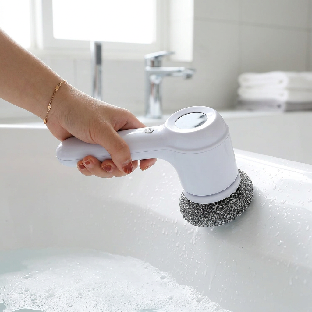 Customer photo of the TurboScrub cleaning a bathtub