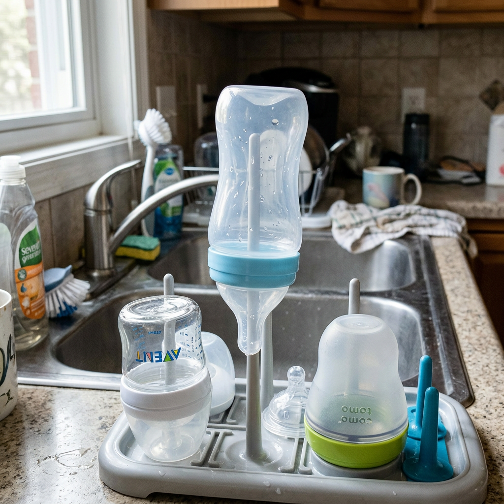 Customer photo: squeeze spoon drying in a bottle rack