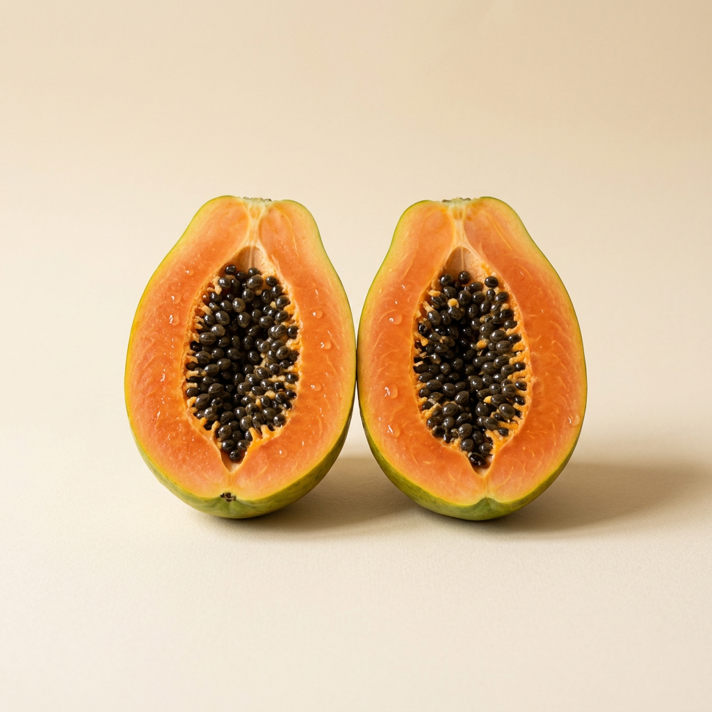 Halvert papaya med frø