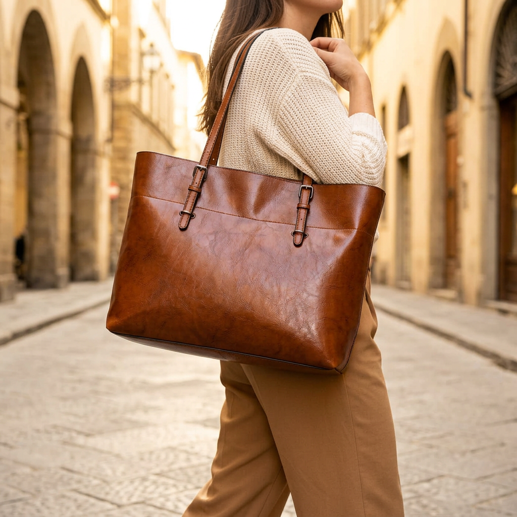 The Siena Tote carried on an everyday outing