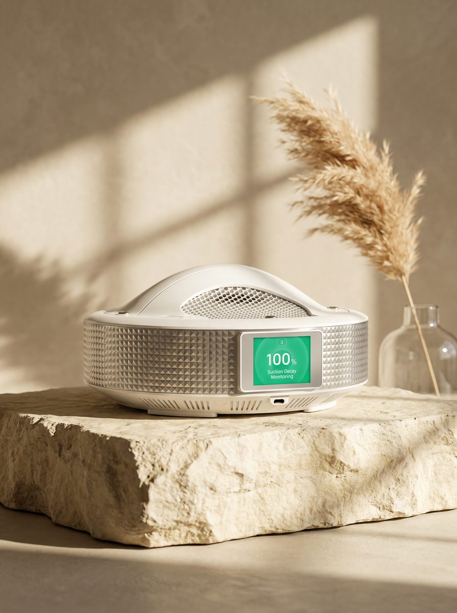 Auvraya Air resting on a sunlit ivory stone plinth