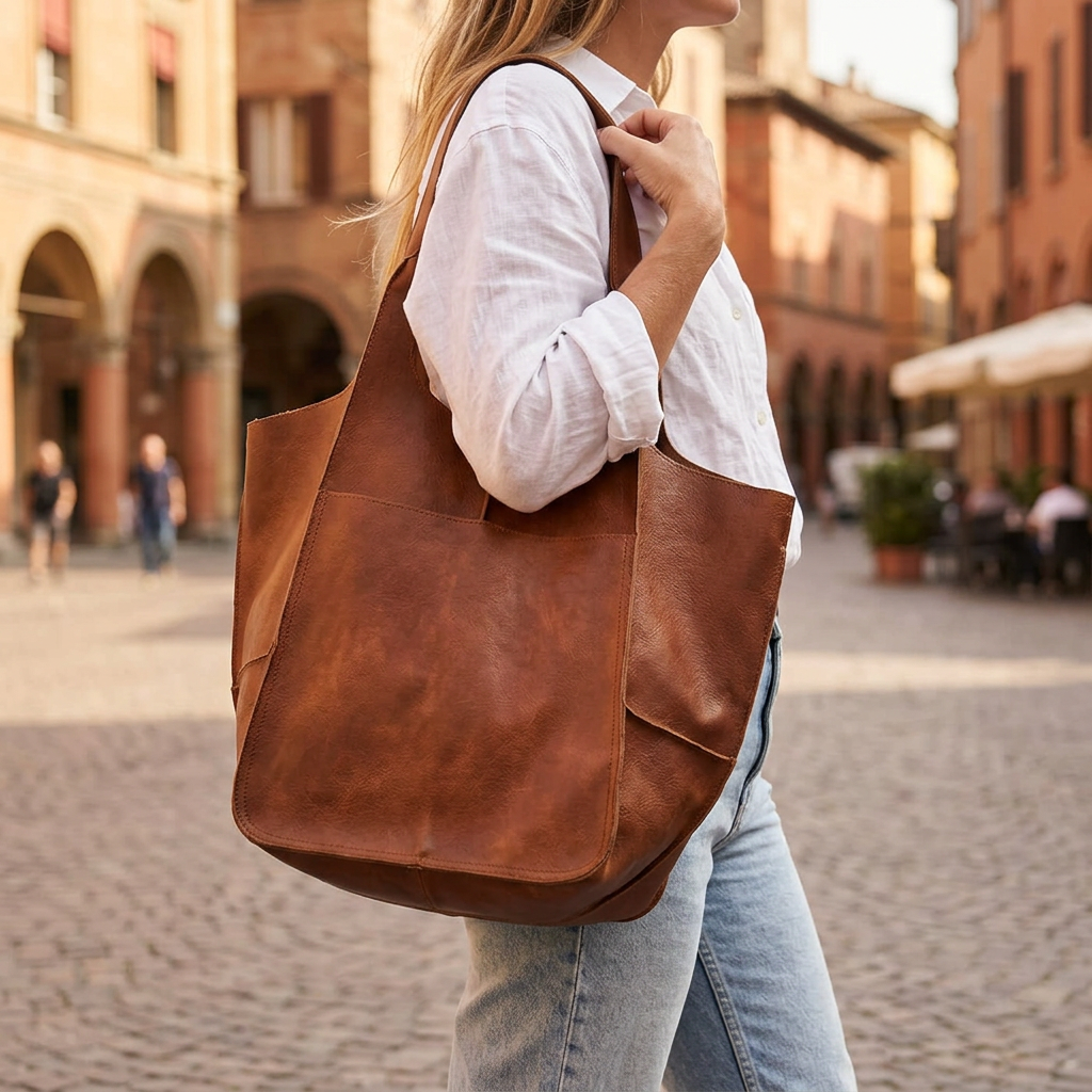 The Livia Tote carried on an everyday outing