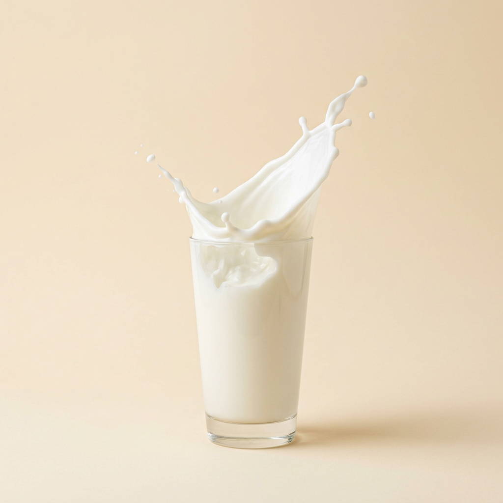 Melk som spruter i et glass