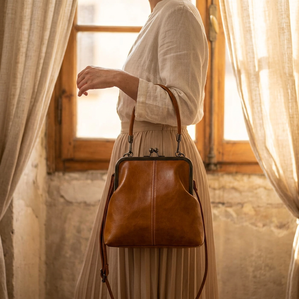 The Benedetta Frame Bag carried on an everyday outing