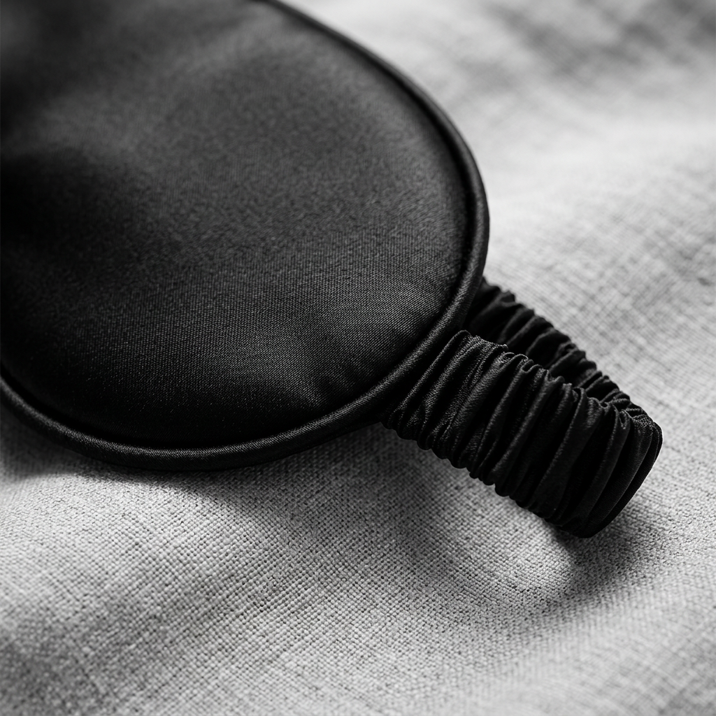 Close-up of the silky-soft fabric and gathered elastic strap