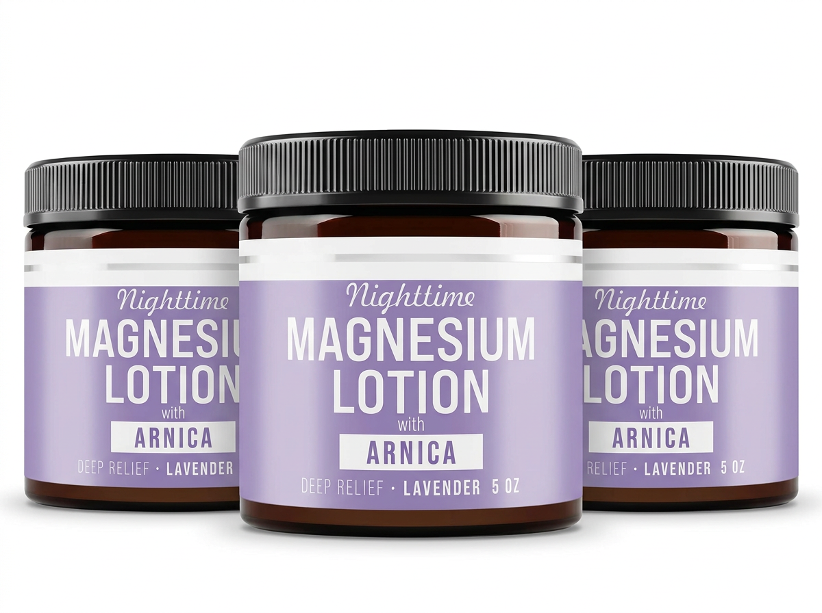 Three jars of Levare Nighttime Magnesium Lotion